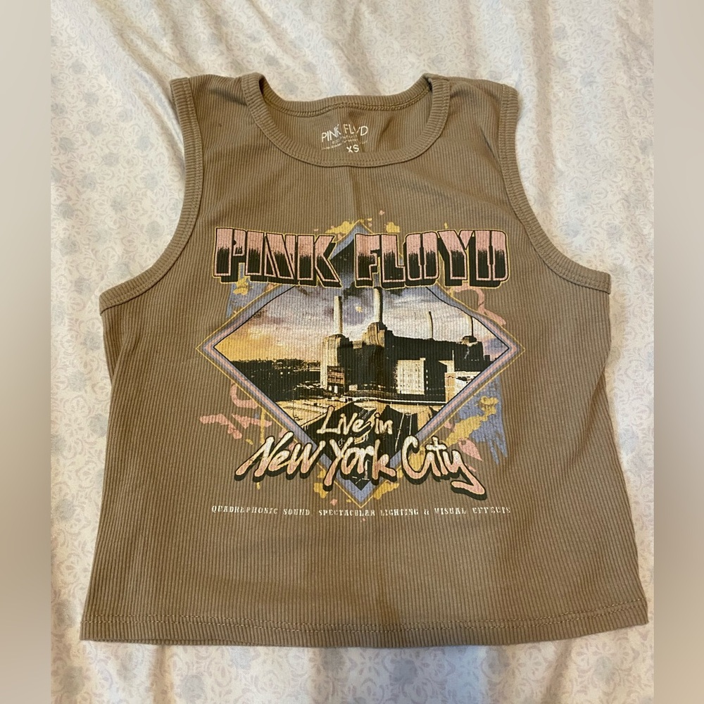 Pink Floyd live in New York brown tank top